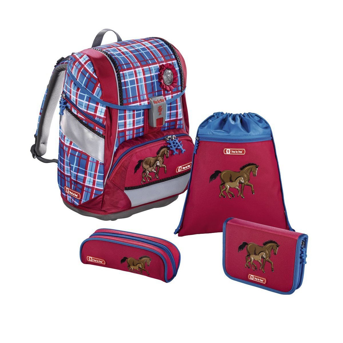 Step by Step 2in1 Horse Family Schulranzen Set 4tlg.