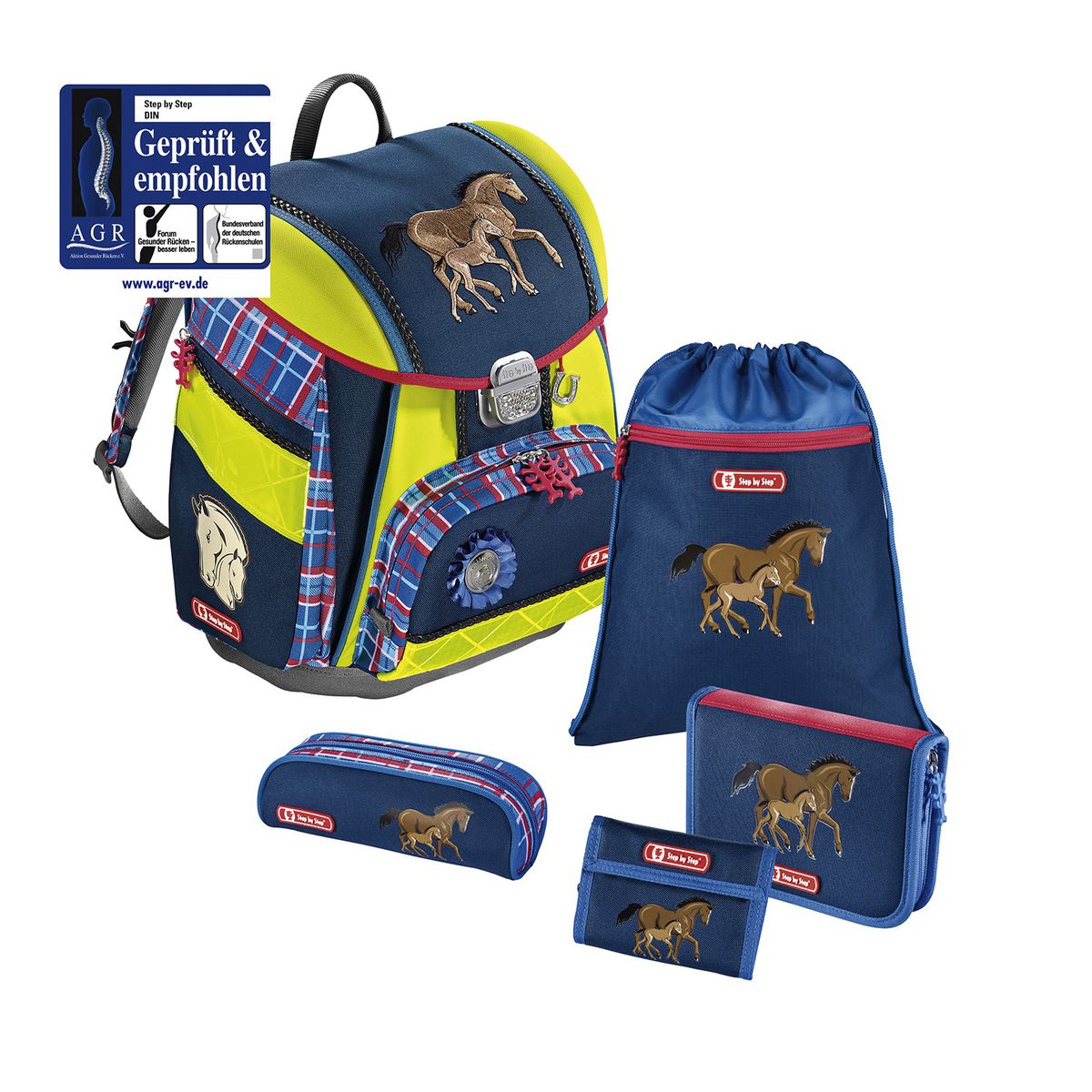 Step by Step Touch DIN Horse Family Schulranzen Set 5tlg.