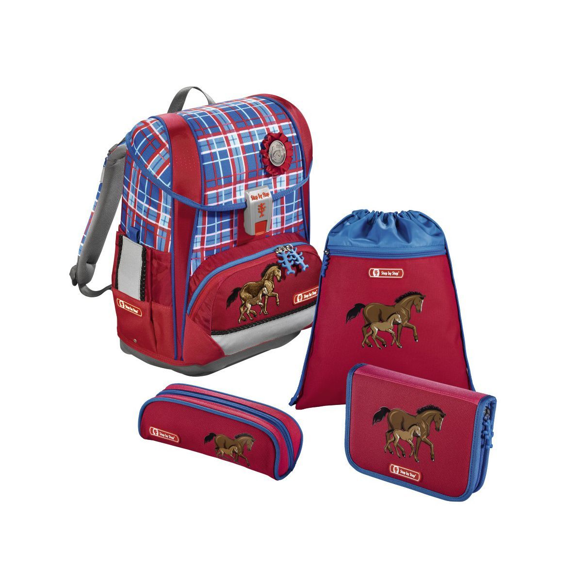 Step by Step Light 2 Horse Family Schulranzen Set 4tlg.