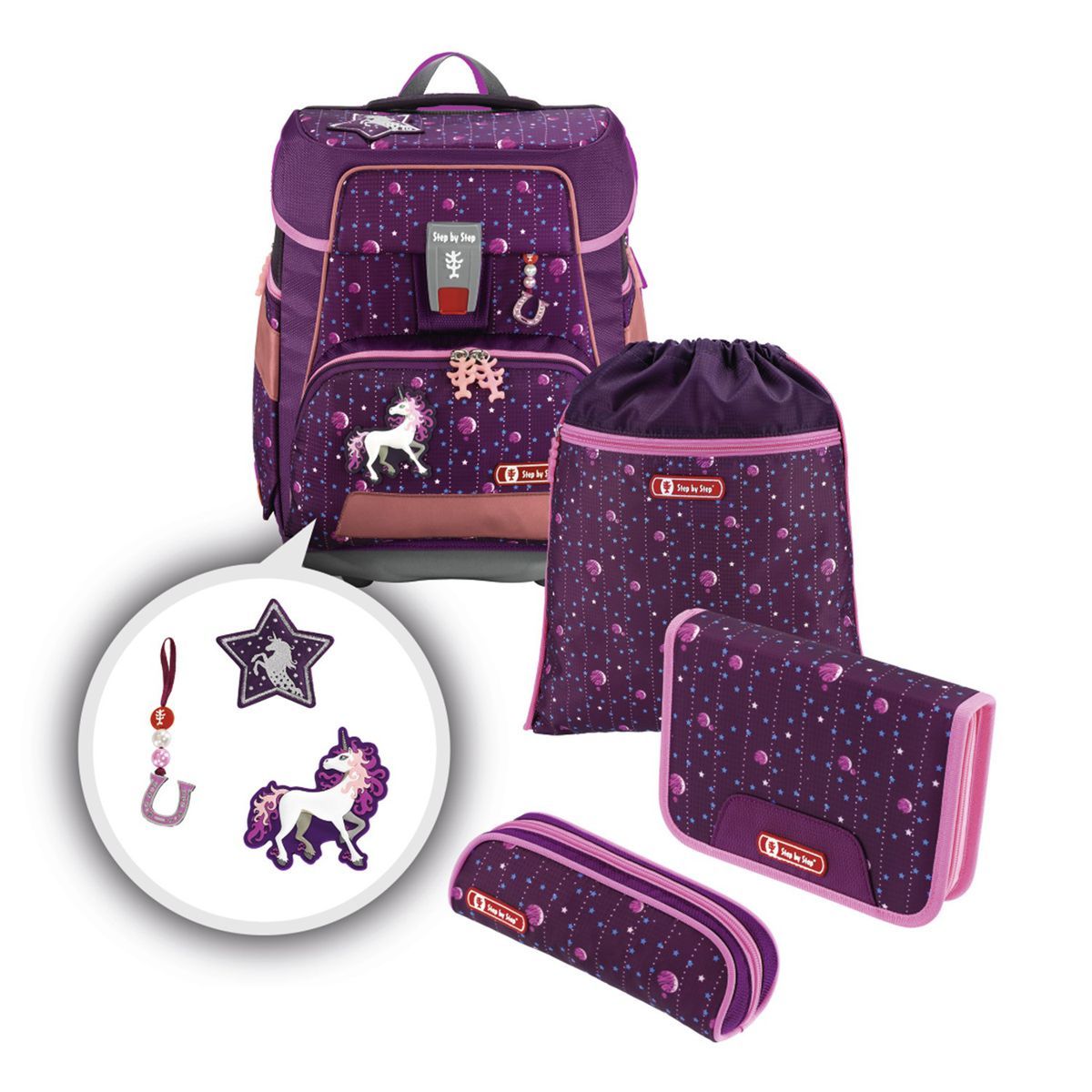 Step by Step e-Space Dreamy Unicorn  Schulranzen Set 5tlg.