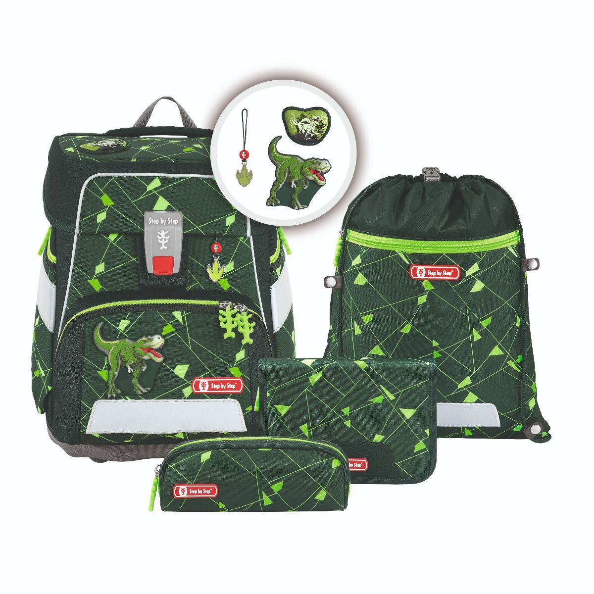 Step by Step Space Shine Dino Night Tyro Schulranzen Set 5tlg.
