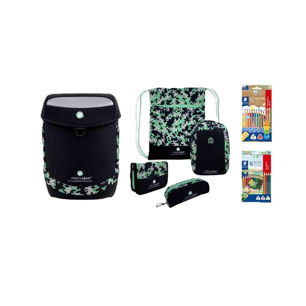 Innovabaq Nero Menta Schulranzen Set 5tlg.