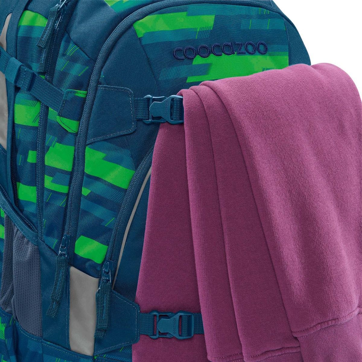 Coocazoo Mate Lime Stripe Schulrucksack Set 3tlg.