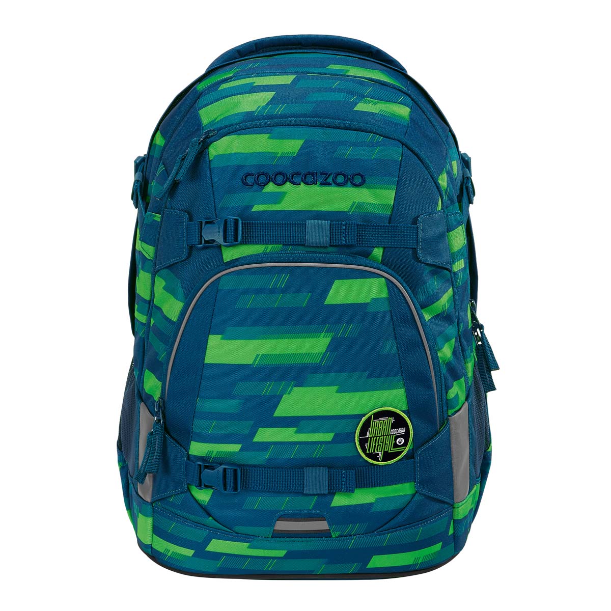 Coocazoo Mate Lime Stripe Schulrucksack Set 2tlg.