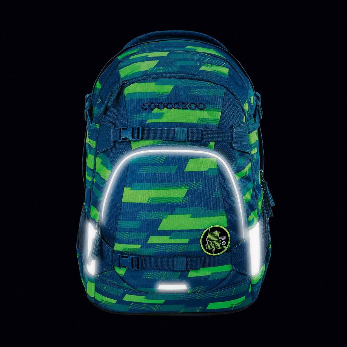 Coocazoo Mate Lime Stripe Schulrucksack Set 3tlg.