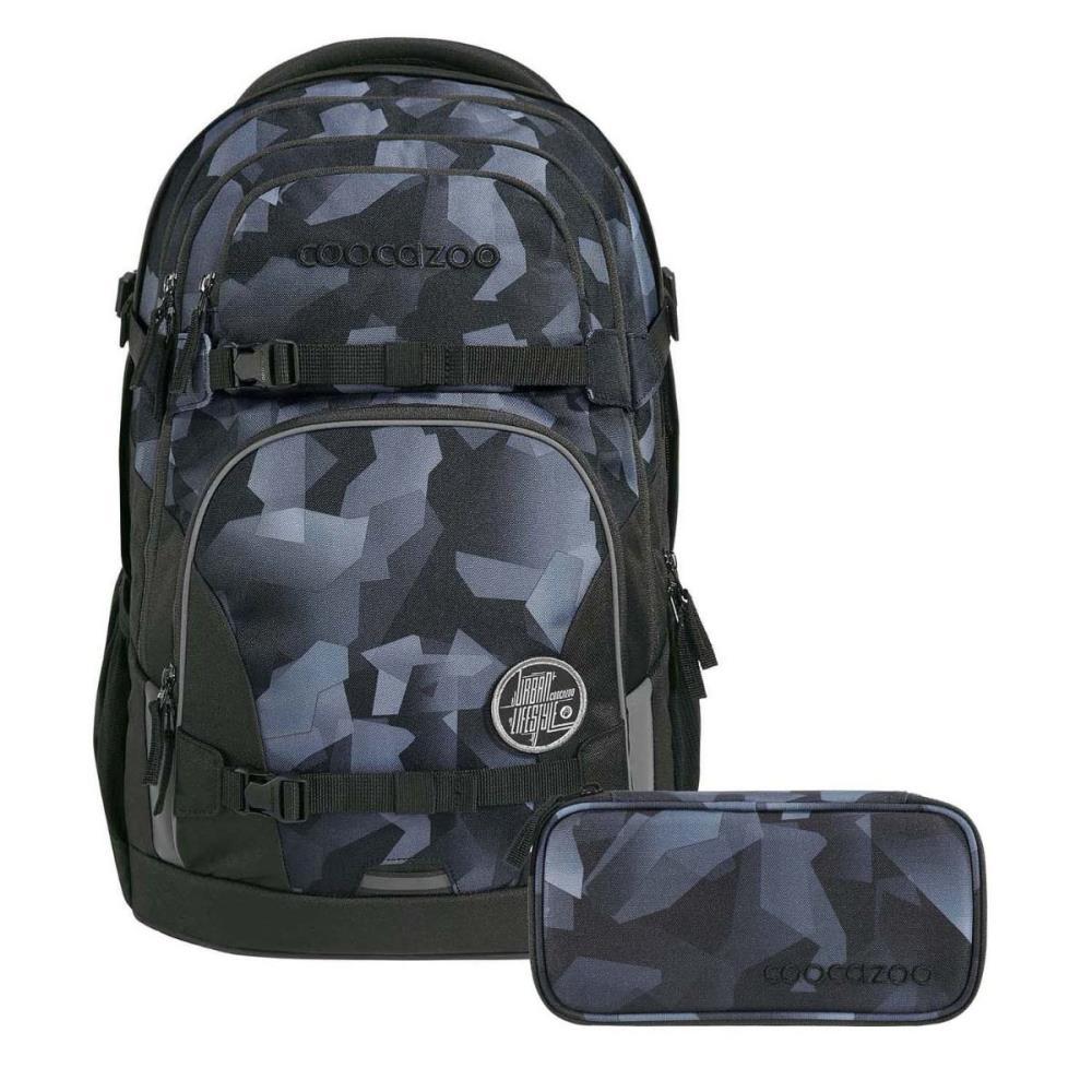 Coocazoo Porter Grey Rocks Schulrucksack Set 2tlg.
