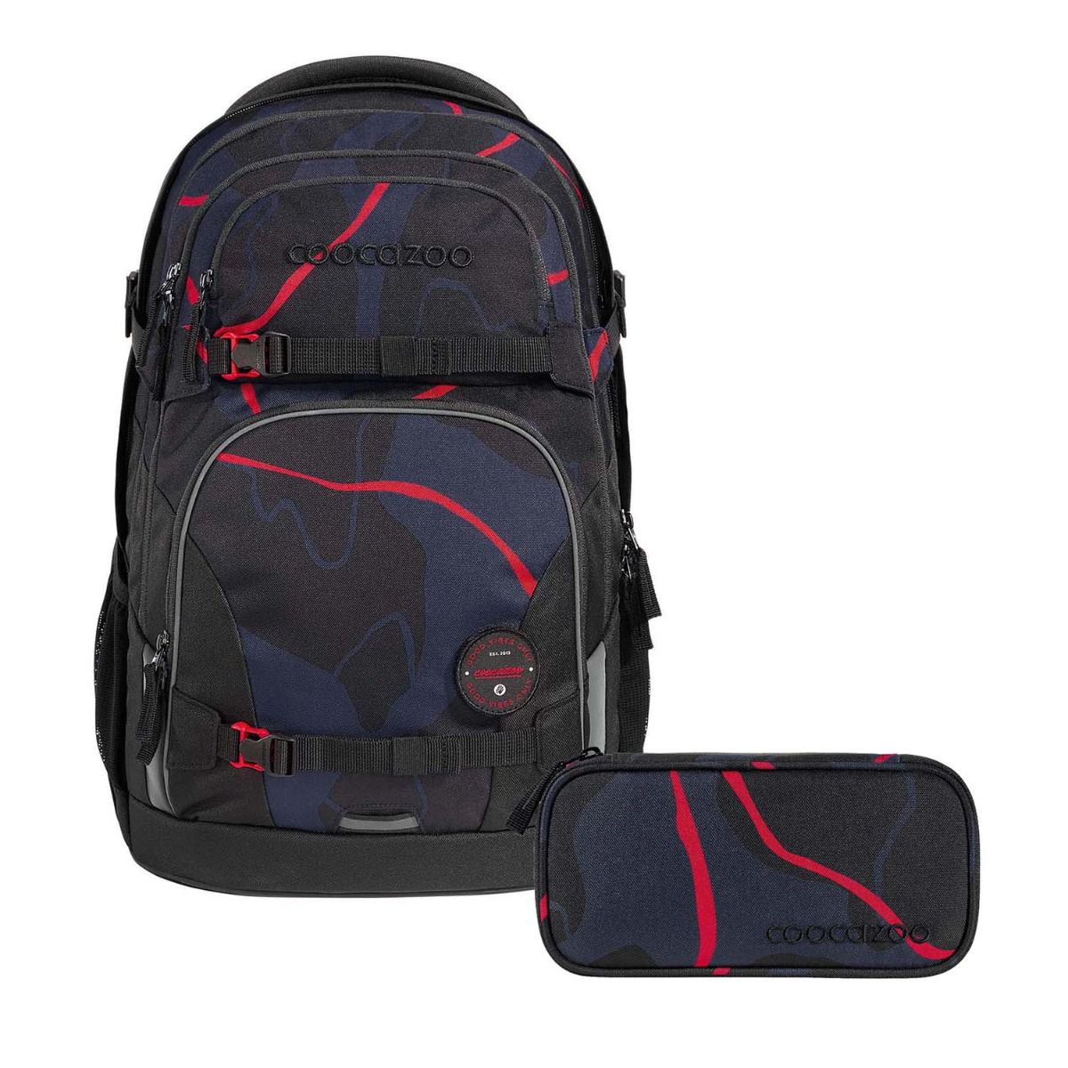 Coocazoo Porter Lava Lines Schulrucksack Set 2tlg.