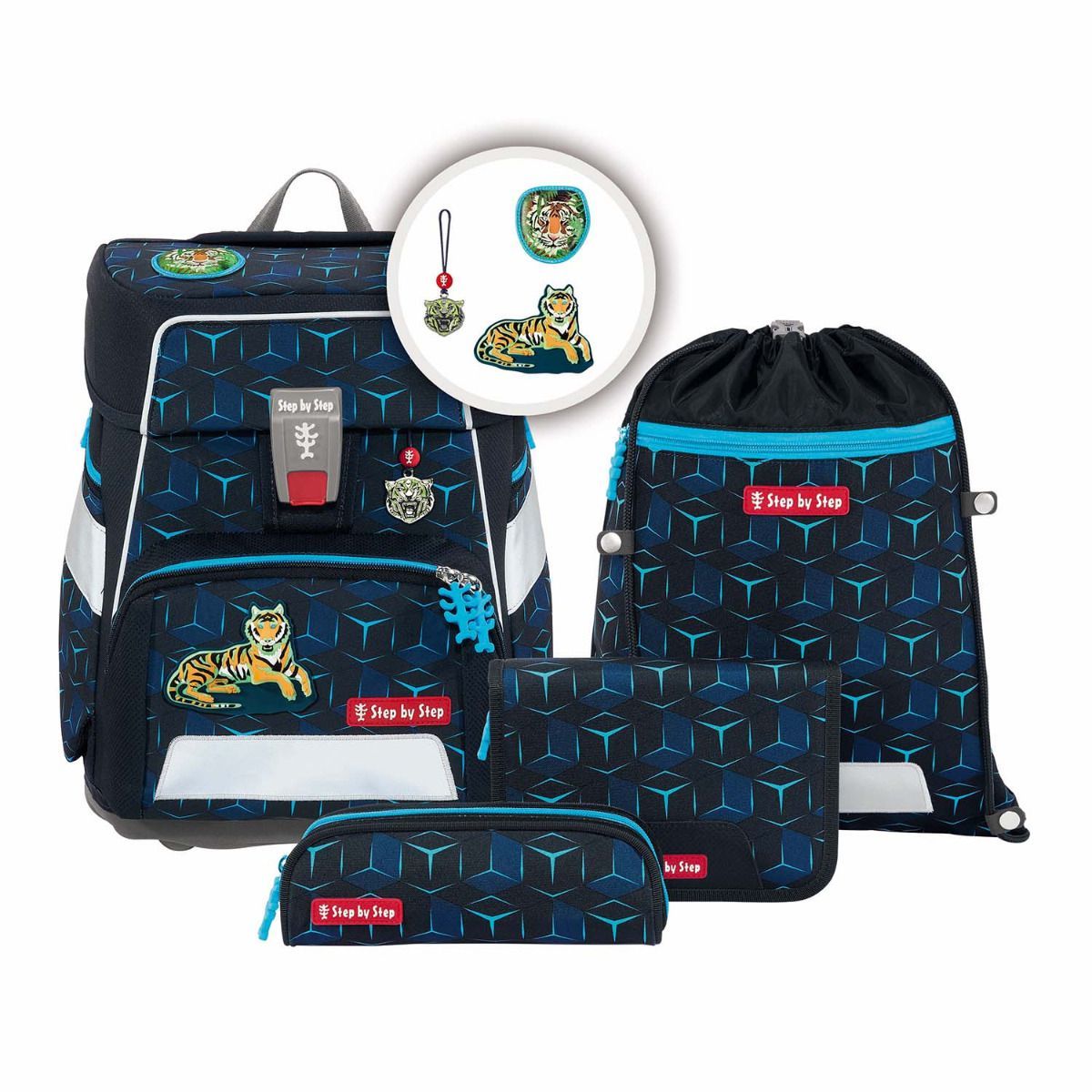 Step by Step Space Shine Tiger Night Kimba Schulranzen Set 5tlg.