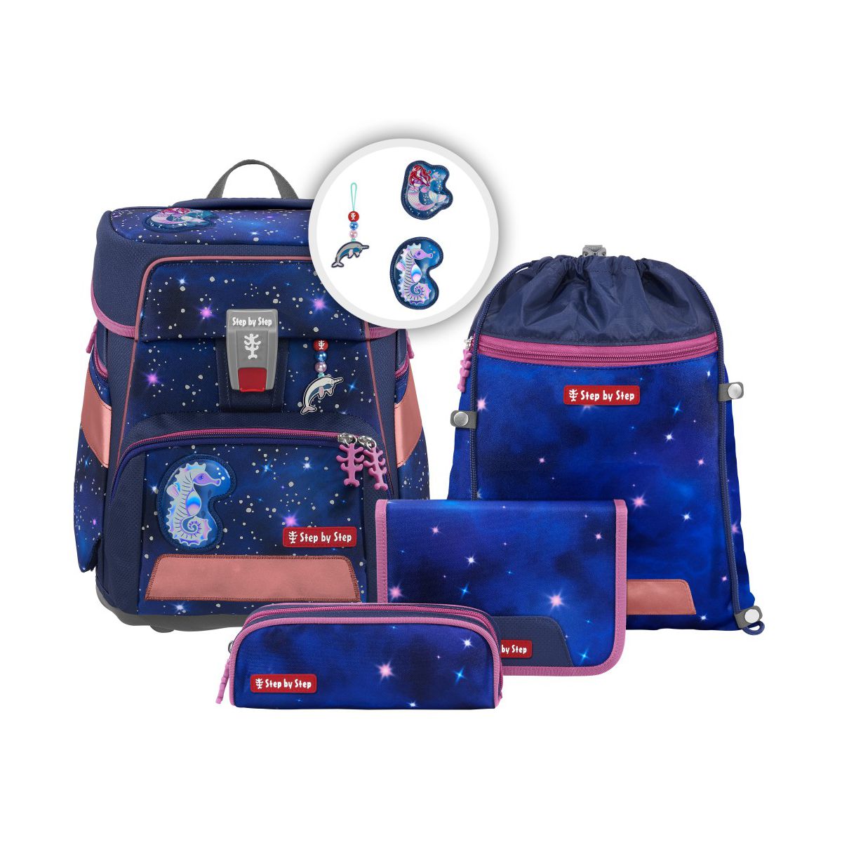 Step by Step Space Reflect Star Seahorse Zoe Schulranzen Set 5tlg.