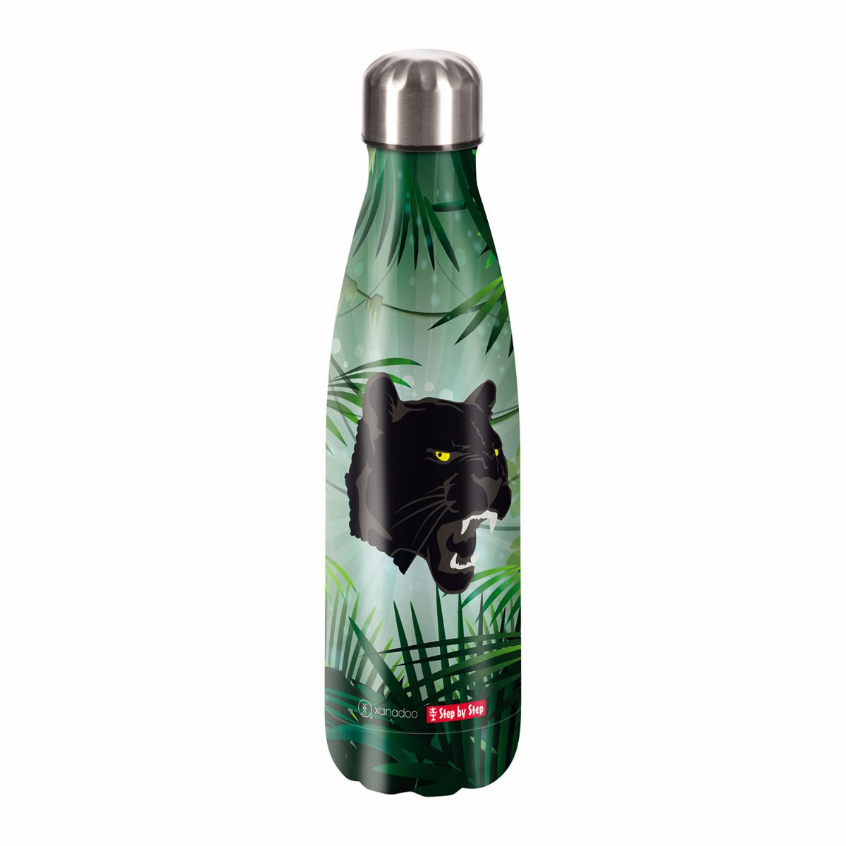 Step by Step Isolierte Edelstahl Trinkflasche Wild Cat Chiko