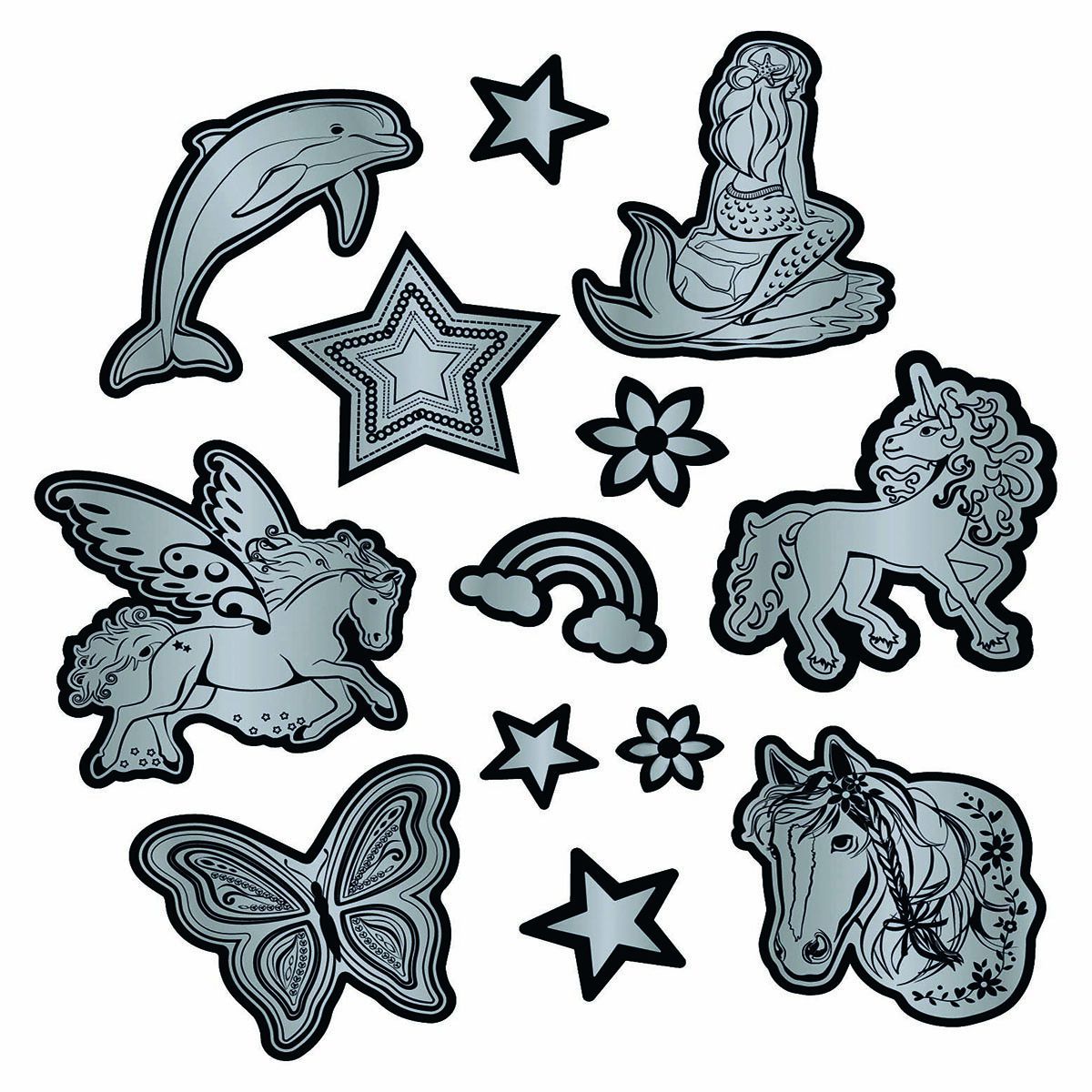 Step by Step Reflektierendes Sticker-Set Silber