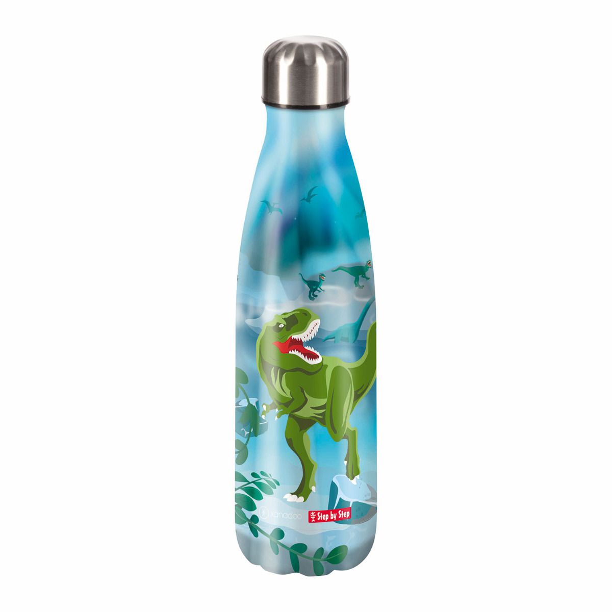 Step by Step Isolierte Edelstahl Trinkflasche Wild T-Rex Taro