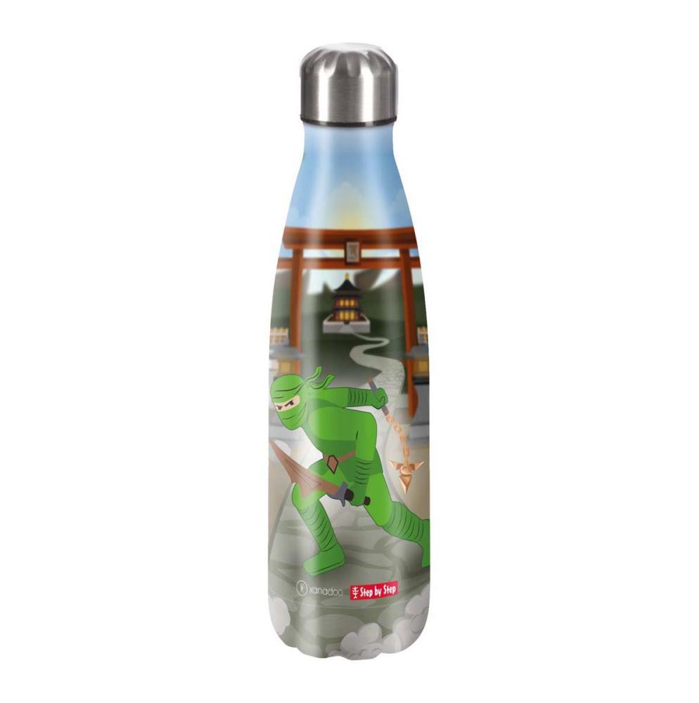 Step by Step Isolierte Edelstahl Trinkflasche Ninja Kimo