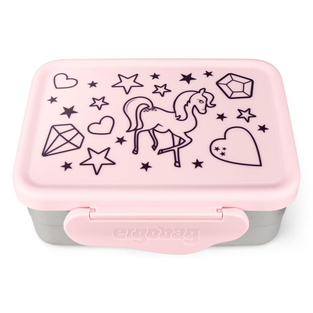 Ergobag Edelstahl Brotdose Rosa 3tlg.