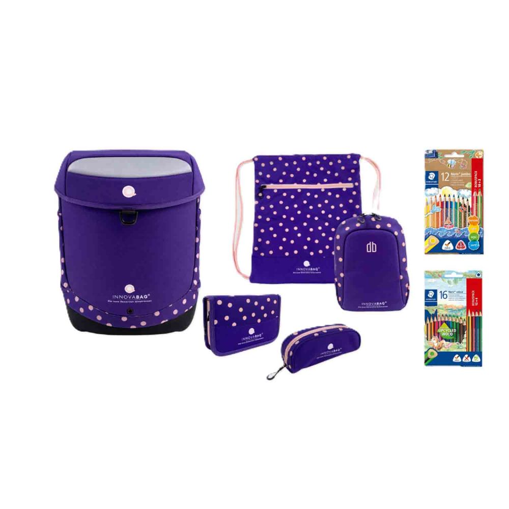 Innovabaq Viola Pastell Schulranzen Set 5tlg.