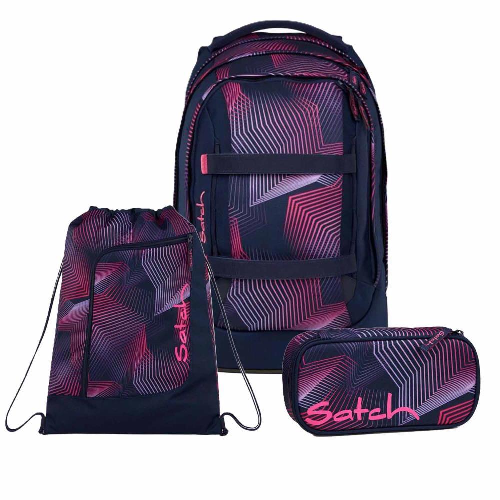 Satch Pack Seismic Pink Schulrucksack Set 3tlg.