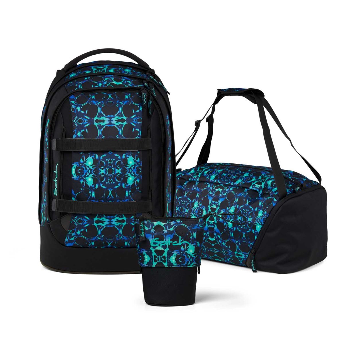 Satch Pack Caleido Blue Pencil Slider Edition Schulrucksack Set 3tlg.
