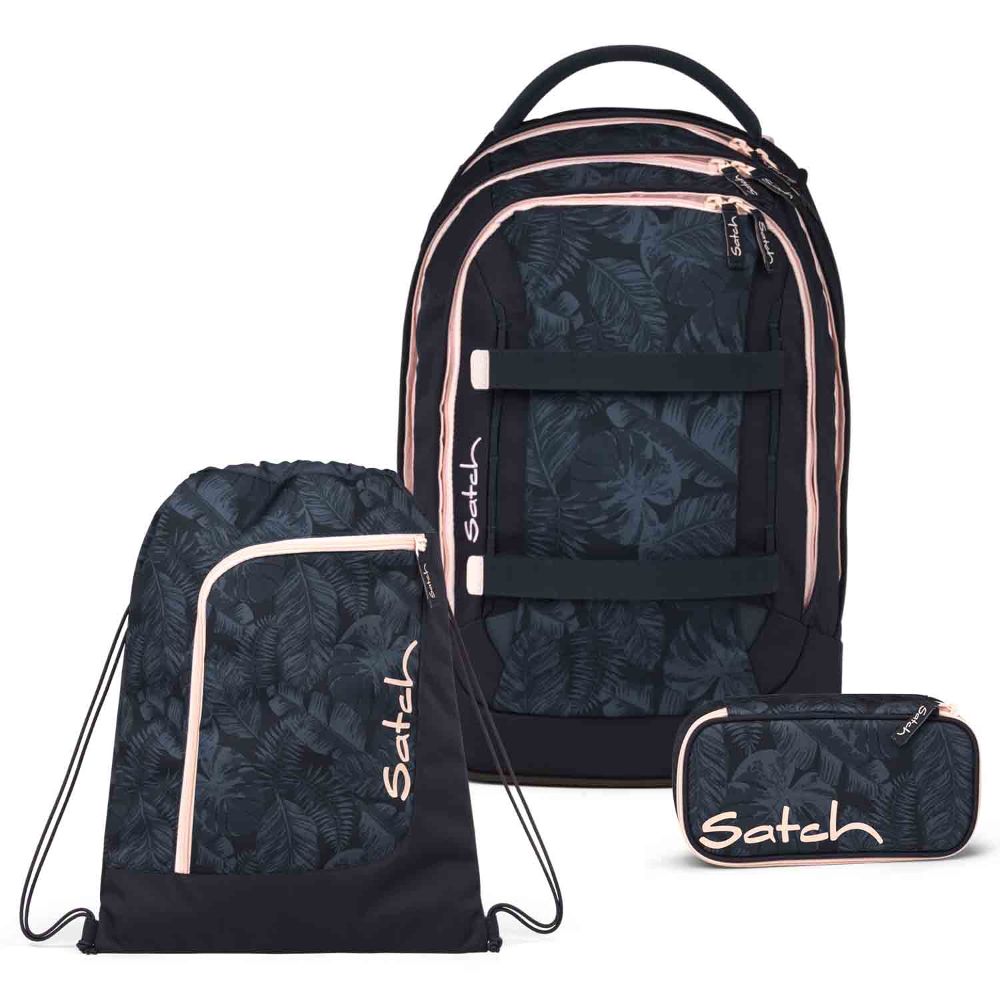Satch Pack Midnight Jungle Schulrucksack Set 3tlg.