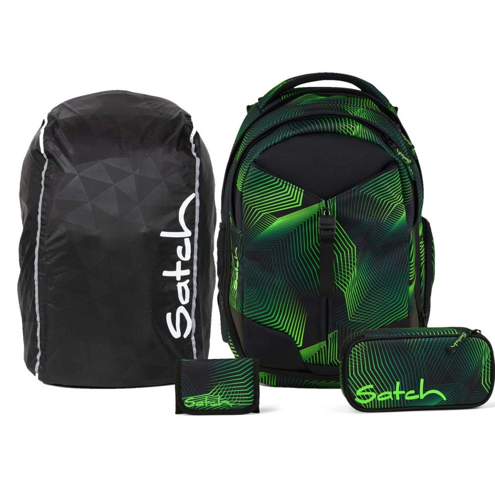 Satch Match Seismic Green Streetwalk Edition Schulrucksack Set 4tlg.