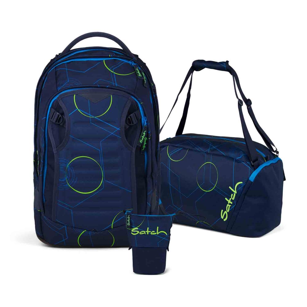 Satch Match Plus Blue Tech Pencil Slider Edition Schulrucksack Set 3tlg.