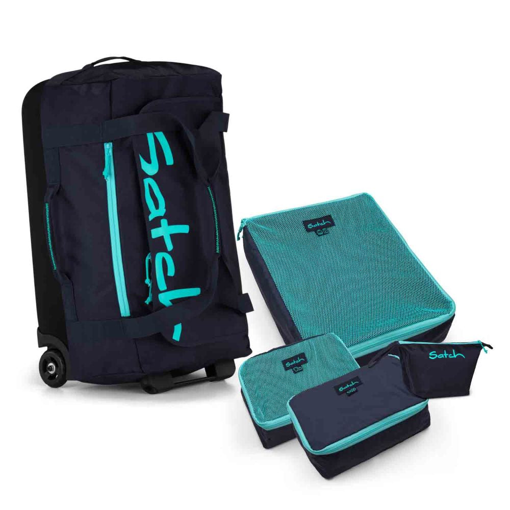Satch Quest Rollenreisetasche Jet Mint Set 5tlg.