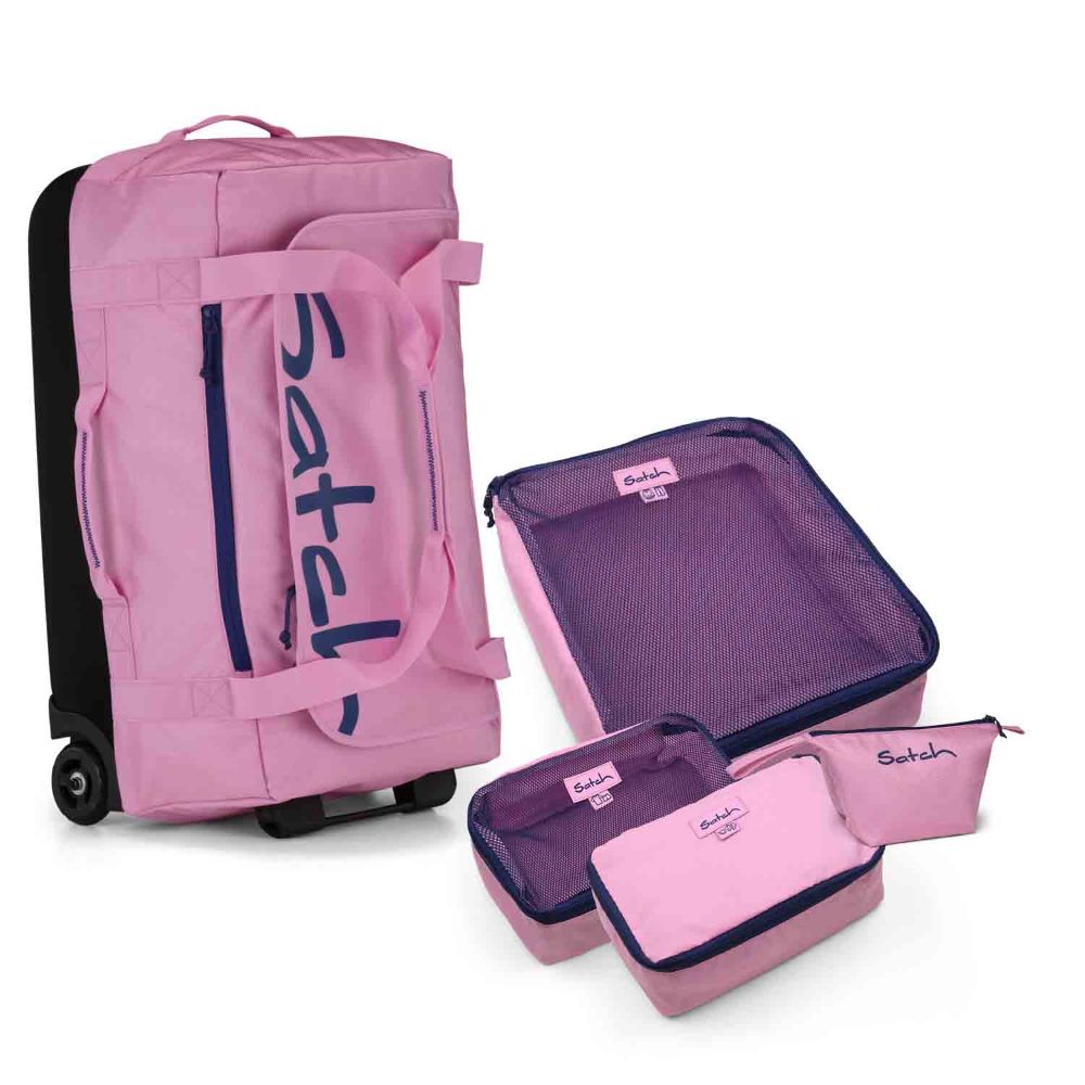 Satch Quest Rollenreisetasche Jet Pink Set 5tlg.