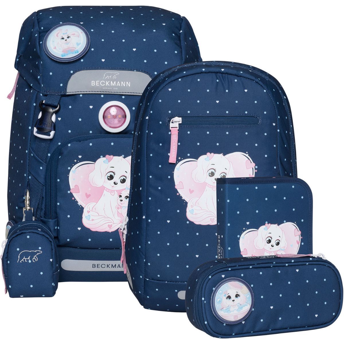 Beckmann Classic Pet Friends Blue Schulrucksack Set 6tlg.