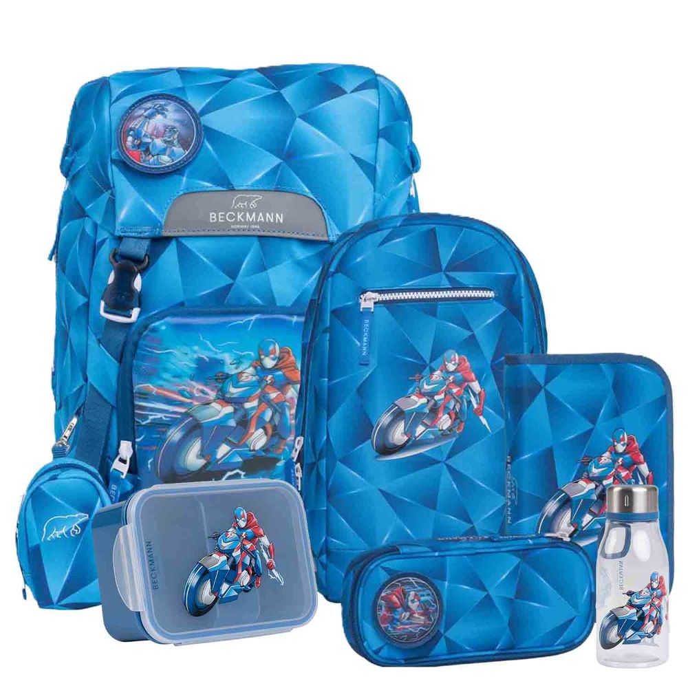 Beckmann Classic Blue Lightning Schulrucksack Set 8tlg.