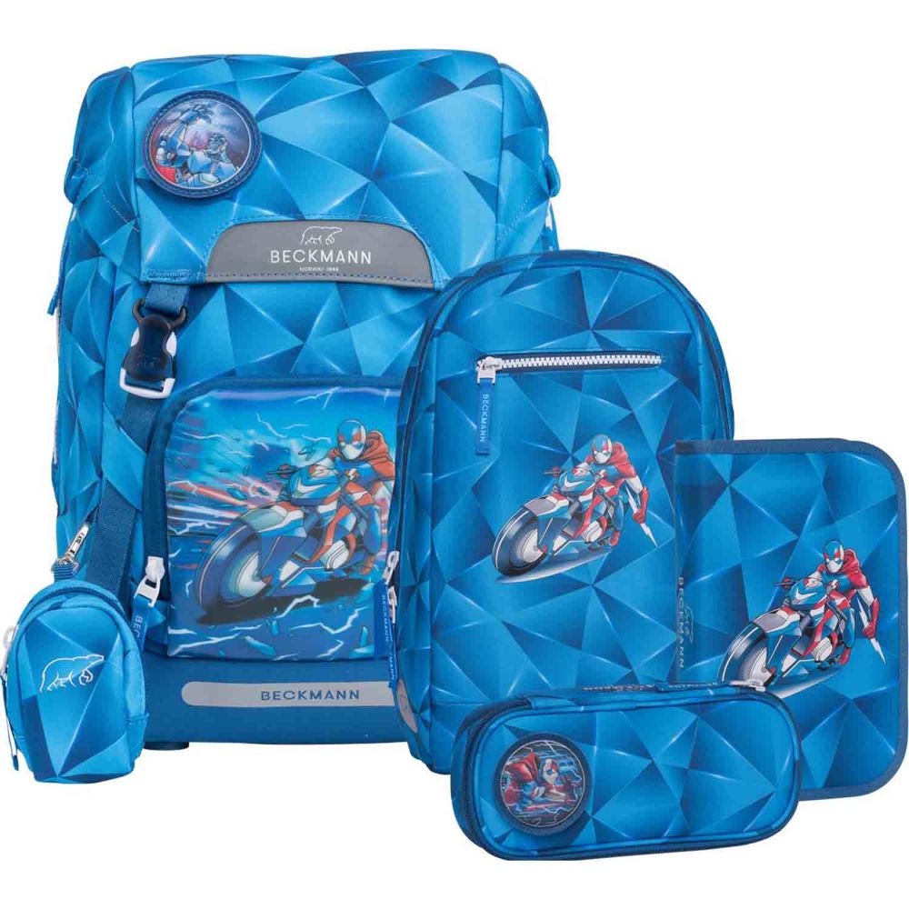 Beckmann Classic Blue Lightning Schulrucksack Set 6tlg.
