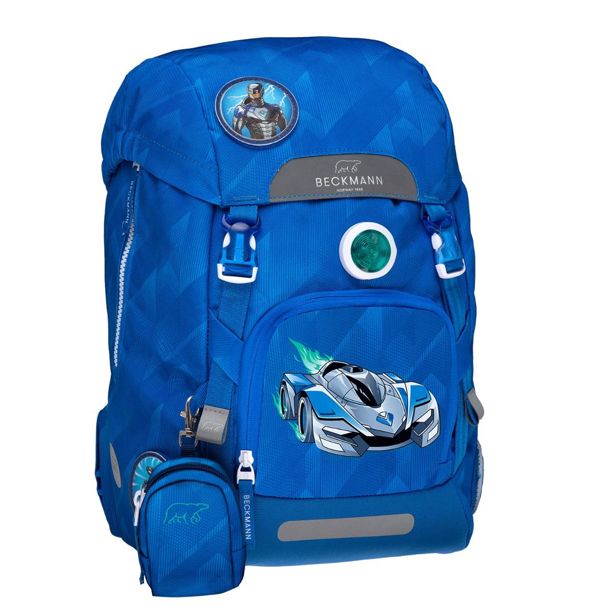 Beckmann Classic Supercar Blue Schulrucksack Set 6tlg. Exclusiv Kollektion