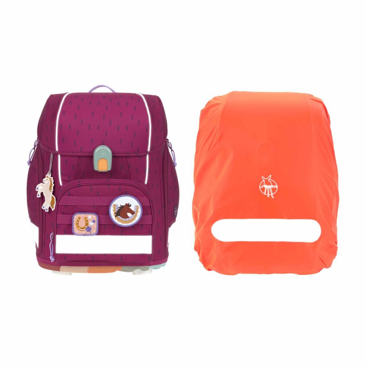 Lässig Boxy Unique Speckles Berry Schulranzen Set 7tlg.