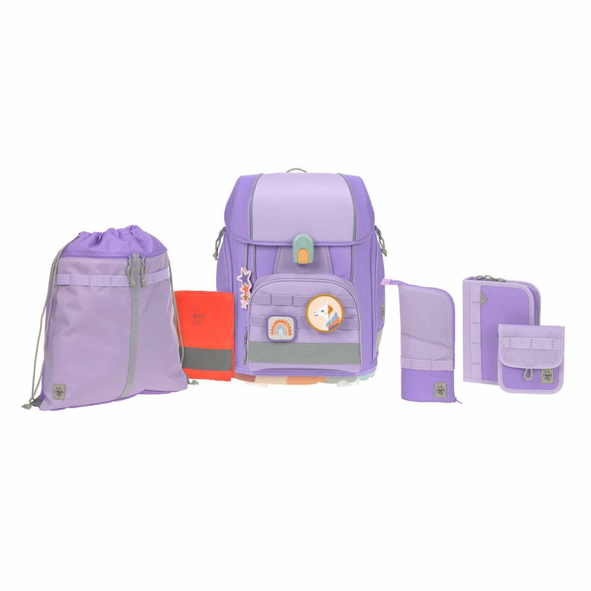 Lässig Boxy Unique Violet Lavender Schulranzen Set 7tlg.