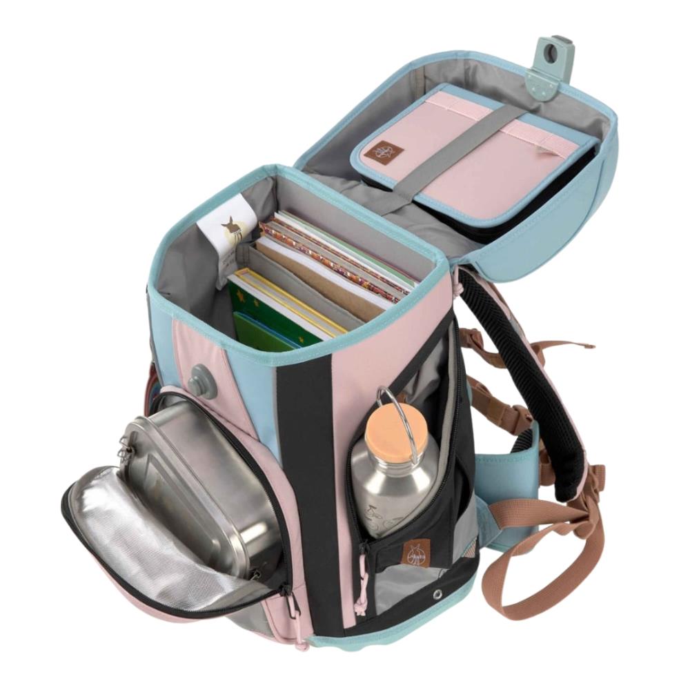 Lässig Boxy Unique Rose Blue Black Schulranzen Set 7tlg.