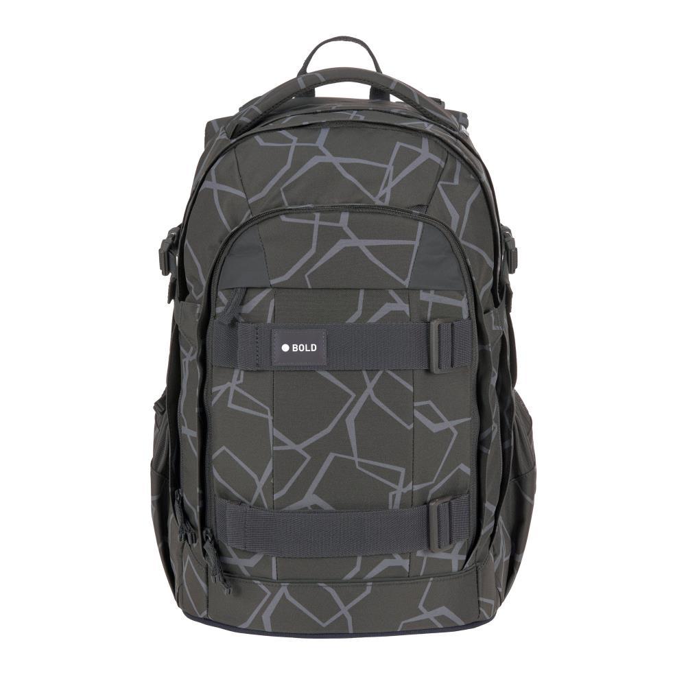 Lässig Bold Origin Edges Grau Schulrucksack