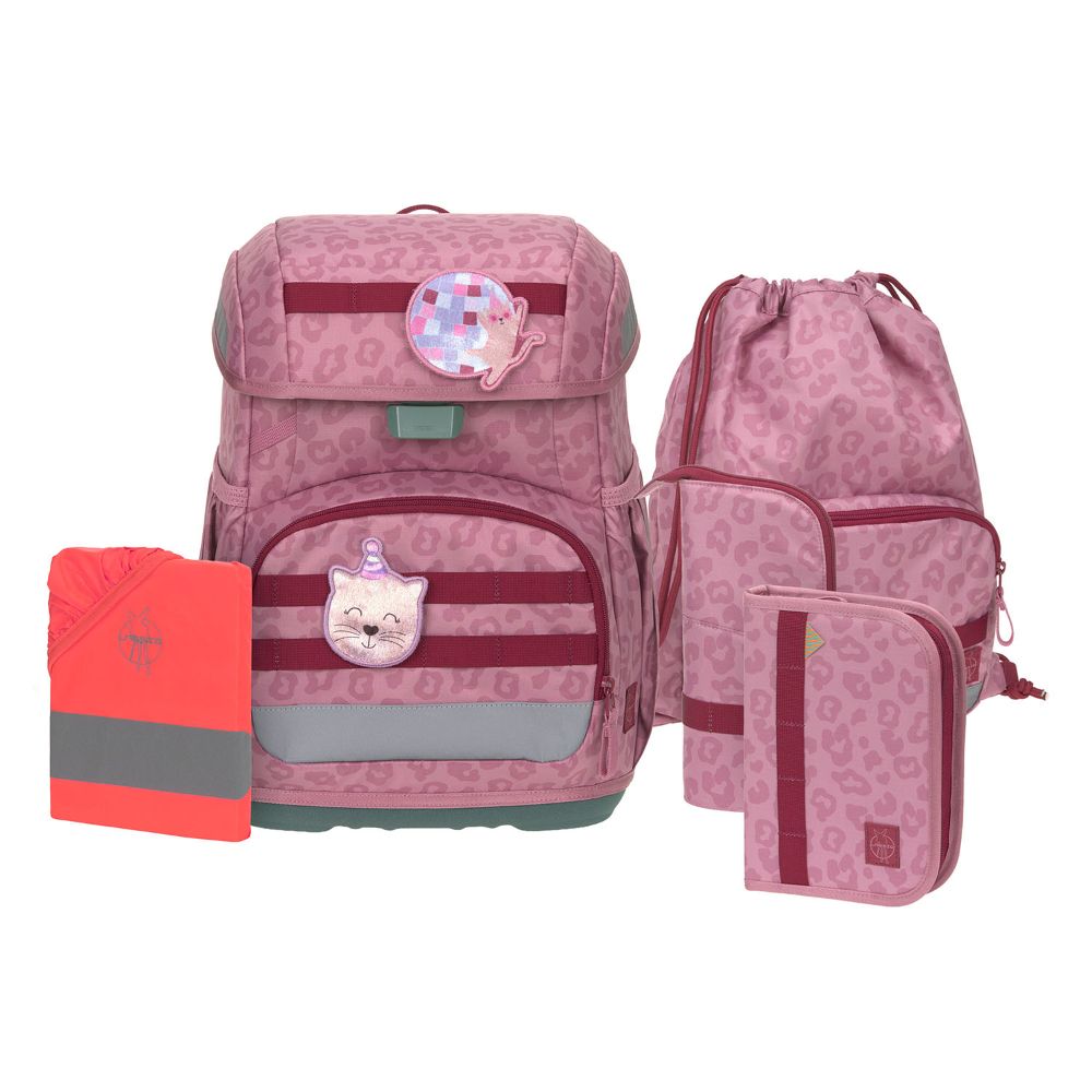 Lässig Light Unique Leopard Pink-Lilac Schulranzen 6tlg.