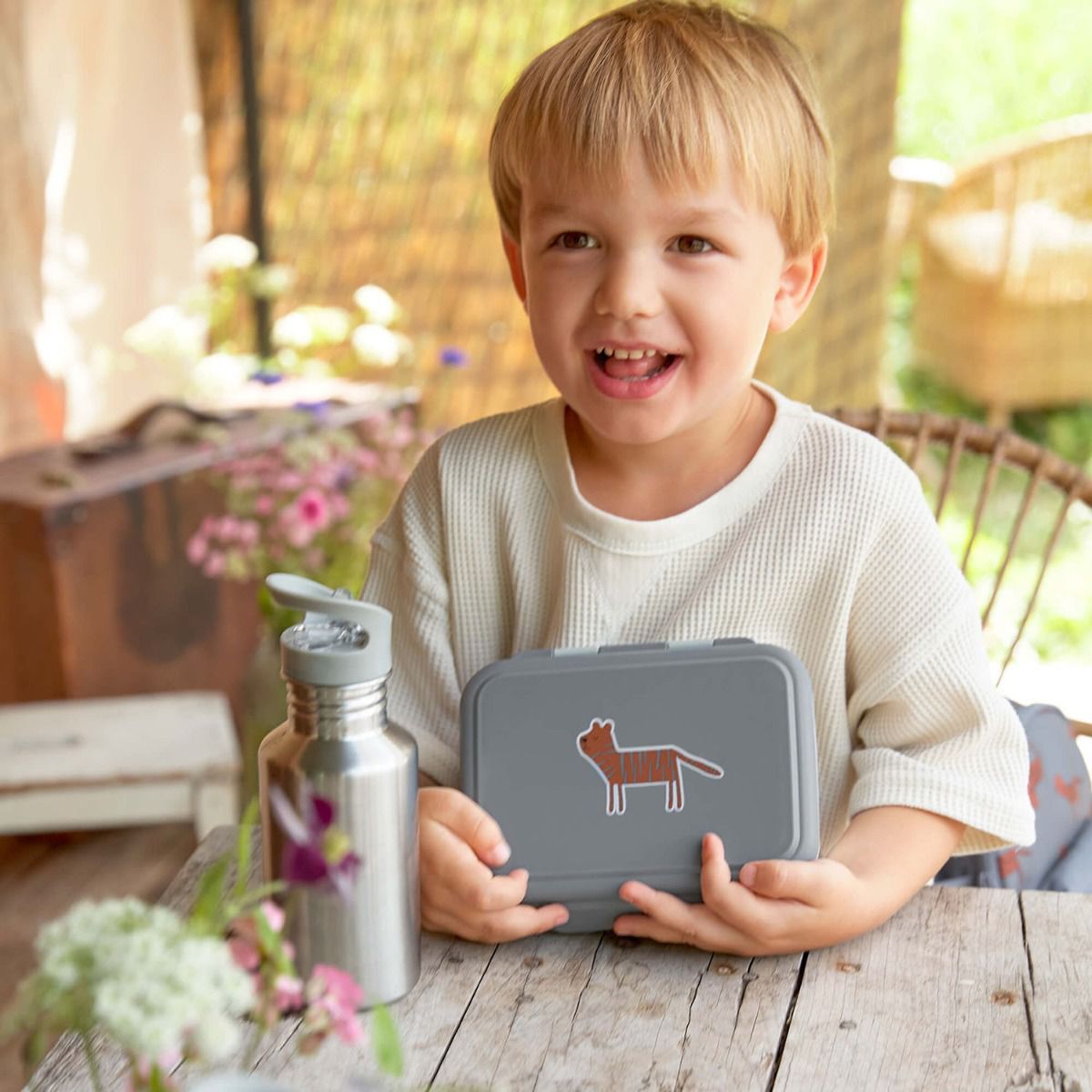 Lässig Adventure Safari Tiger Edelstahl Brotdose