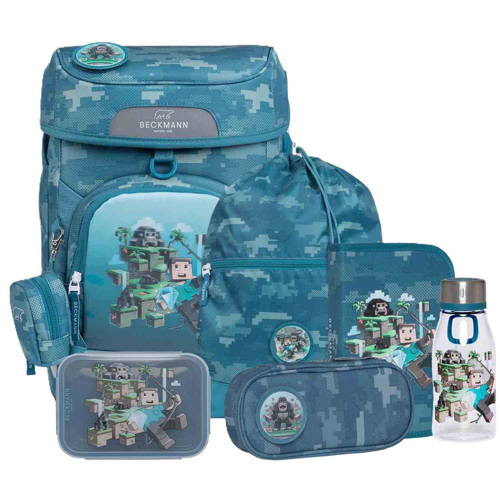 ranzen aufbewahrung Beckmann Plus Air Jungle Game Schulranzen Set 8tlg