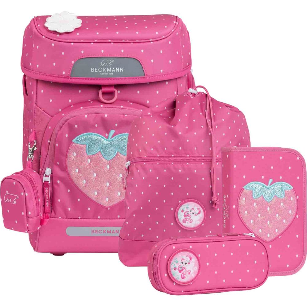 Beckmann Plus Air Strawberry Schulranzen Set 6tlg.
