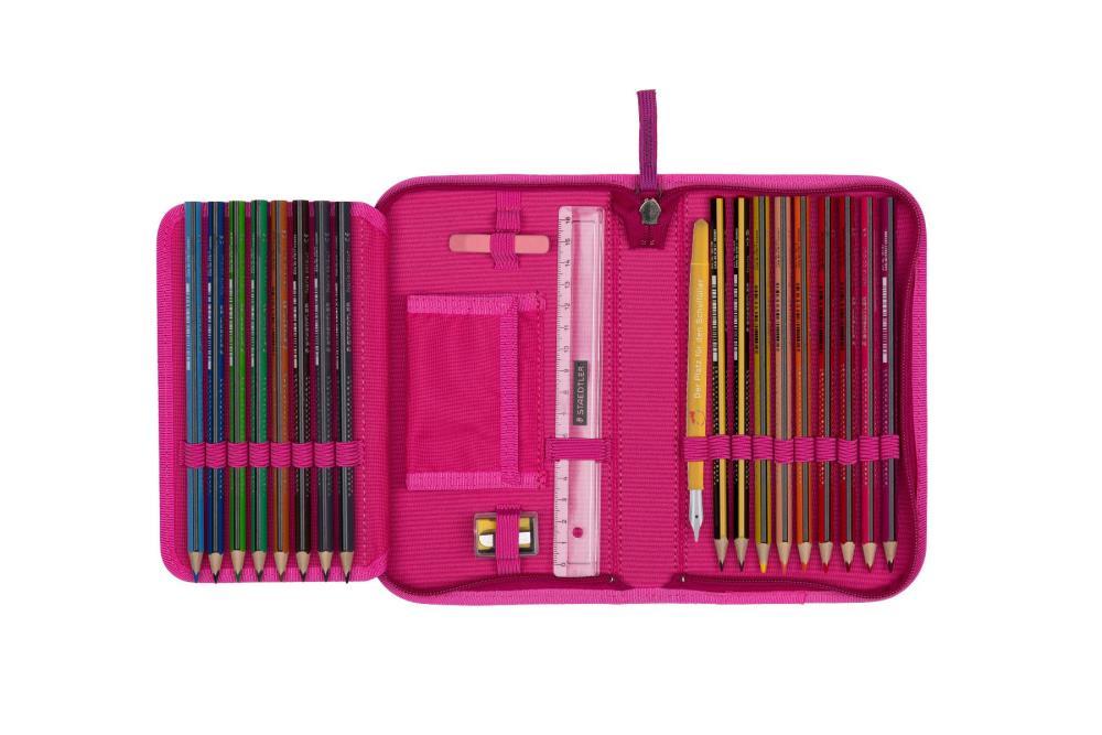 DerDieDas ErgoFlex MAX Exklusiv LED Glitter Rose Schulranzen Set 5tlg.