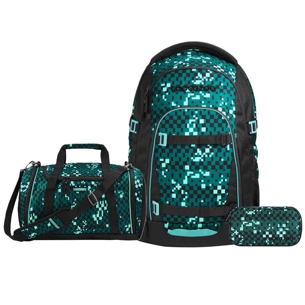 Coocazoo Mate Pixel Blox Schulrucksack Set 3tlg.