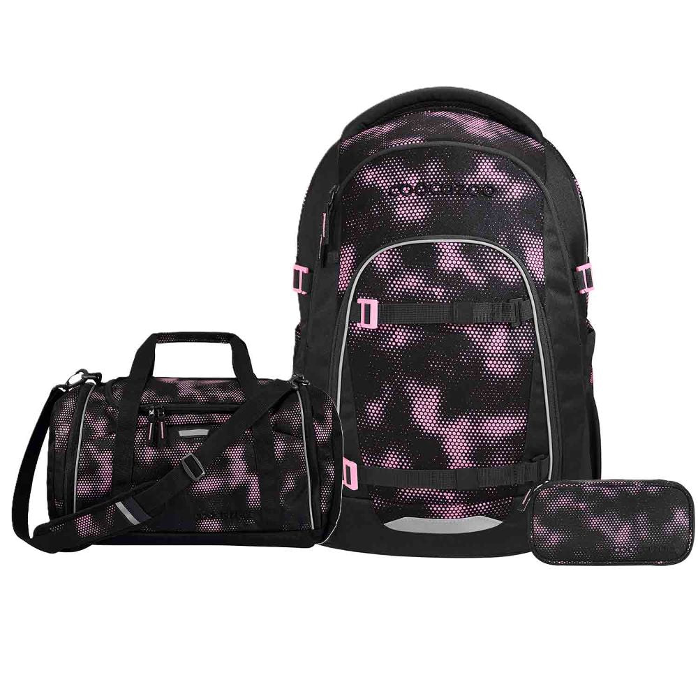 Coocazoo Mate Pink Illusion Schulrucksack Set 3tlg.