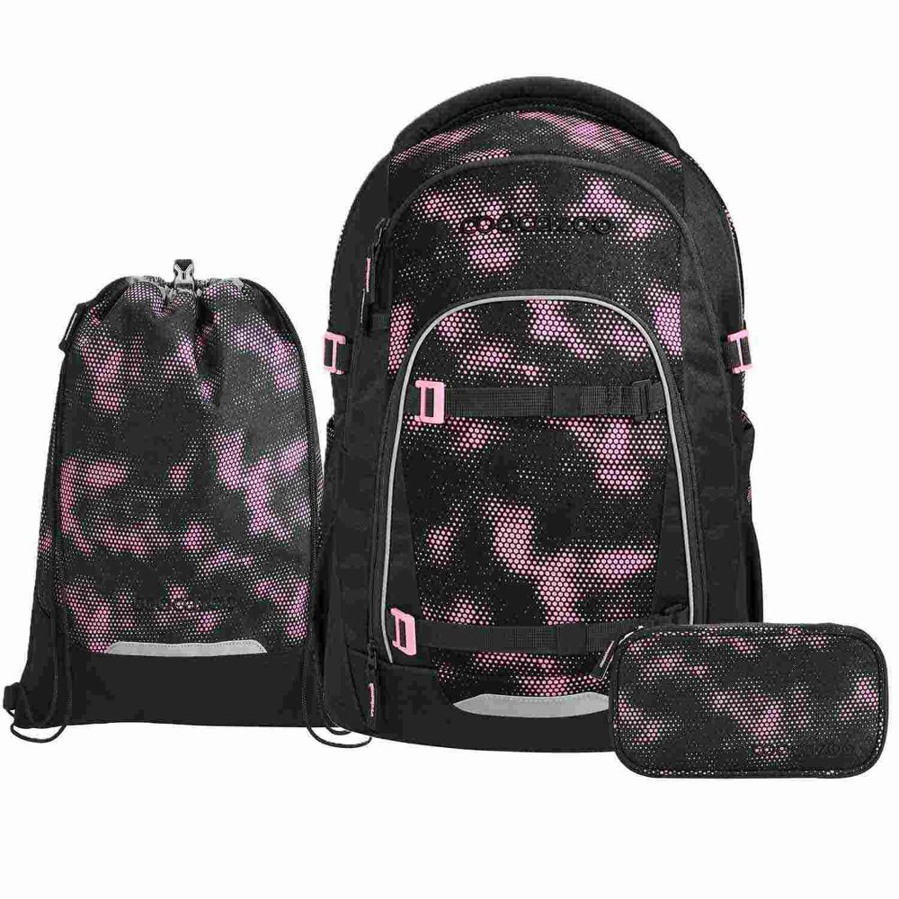 Coocazoo Mate Pink Illusion Schulrucksack Set 3tlg.