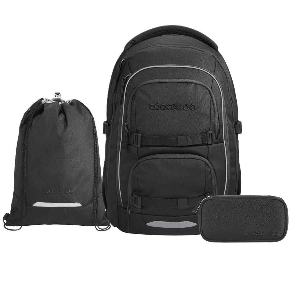 Coocazoo Porter Black Coal Schulrucksack Set 3tlg.