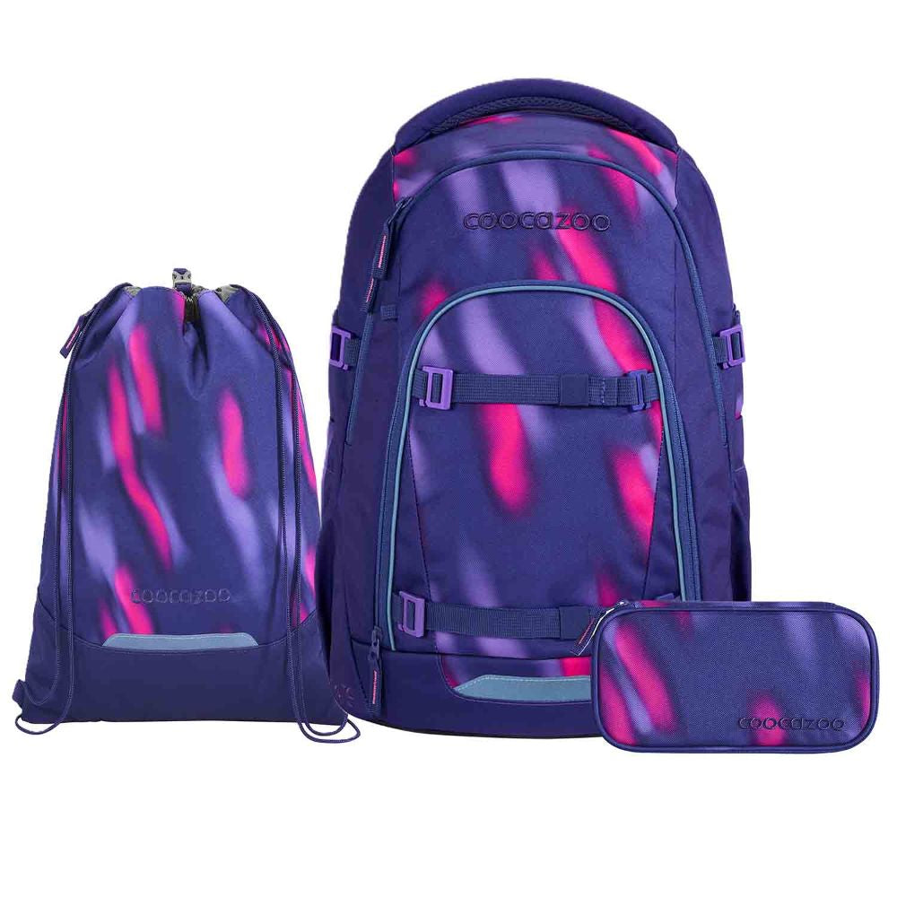 Coocazoo Mate Aurora Glow Schulrucksack Set 3tlg.