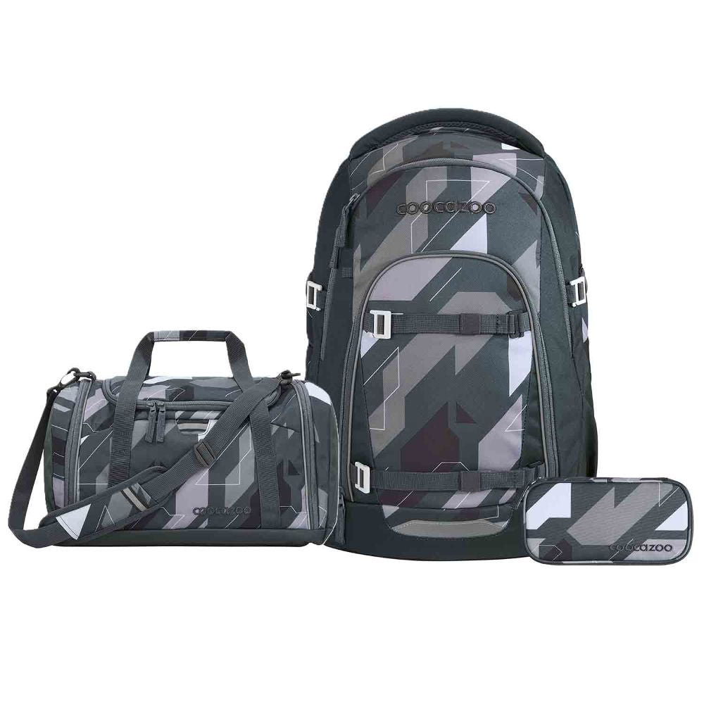 Coocazoo Mate Dark Race Schulrucksack Set 3tlg.
