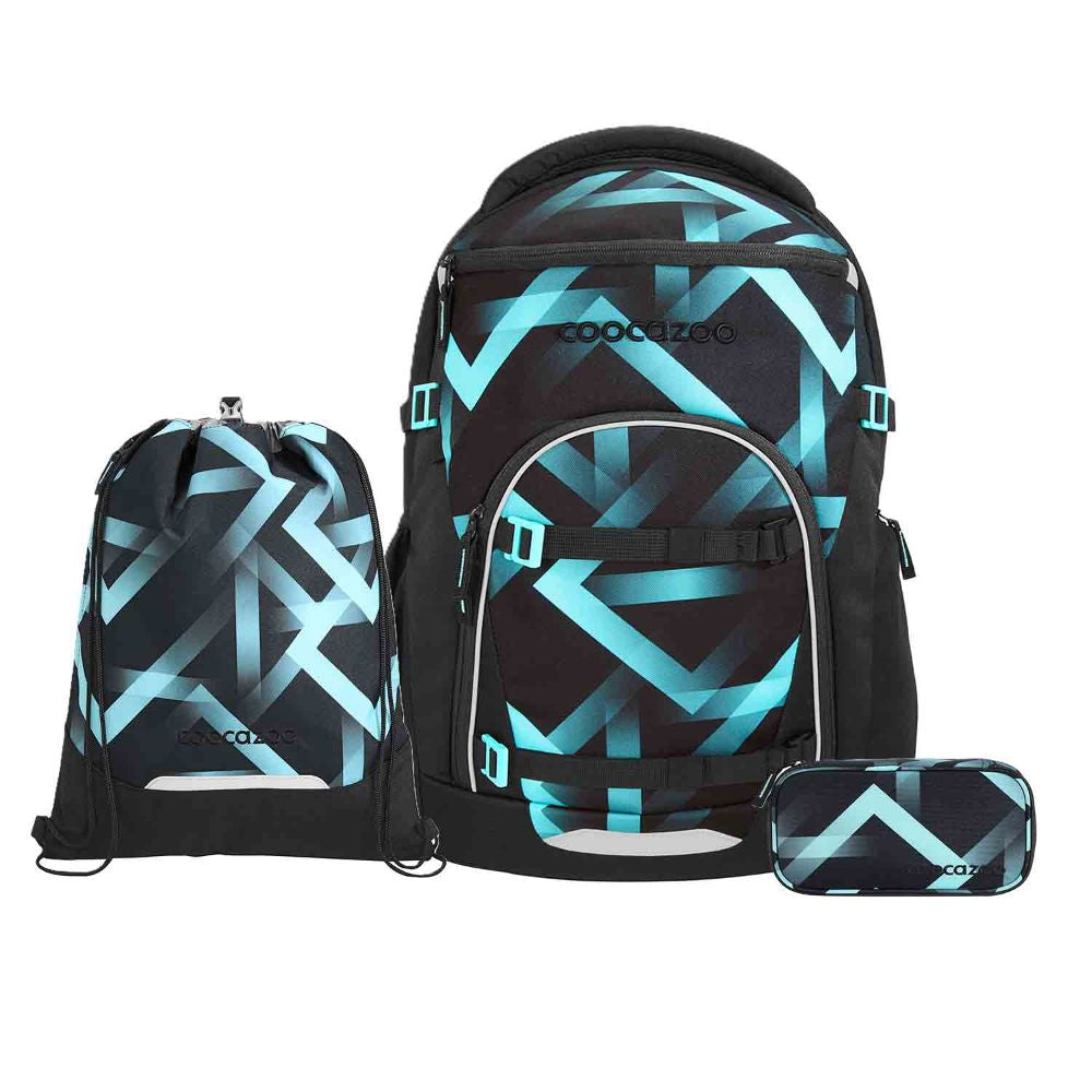 Coocazoo Byte Laser Lights Schulrucksack Set 3tlg.