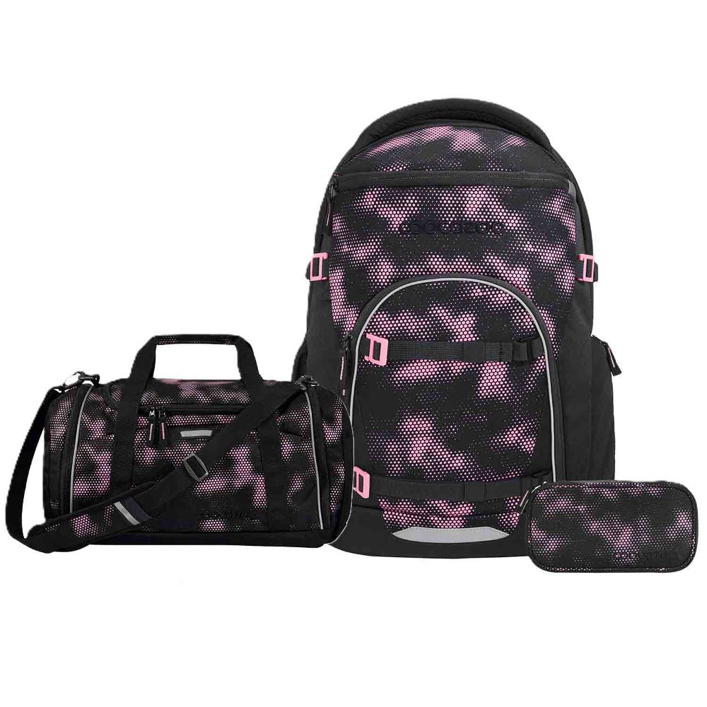 Coocazoo Byte Pink Illusion Schulrucksack Set 3tlg.