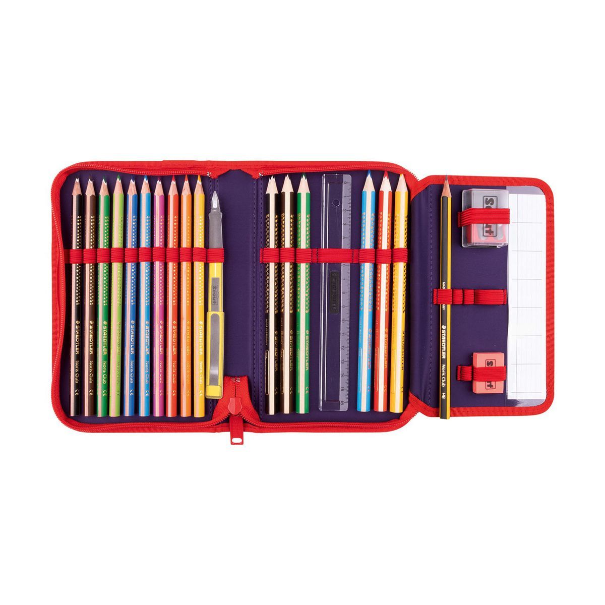 Scout Alpha Happy Stripes Schulrucksack Set 4tlg.