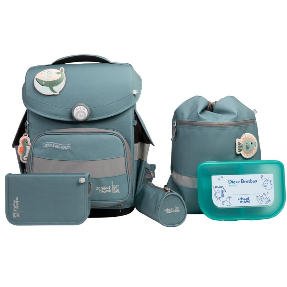 School Mood Timeless Pro Dolphin Ocean Collection Schulranzen Set 6tlg.