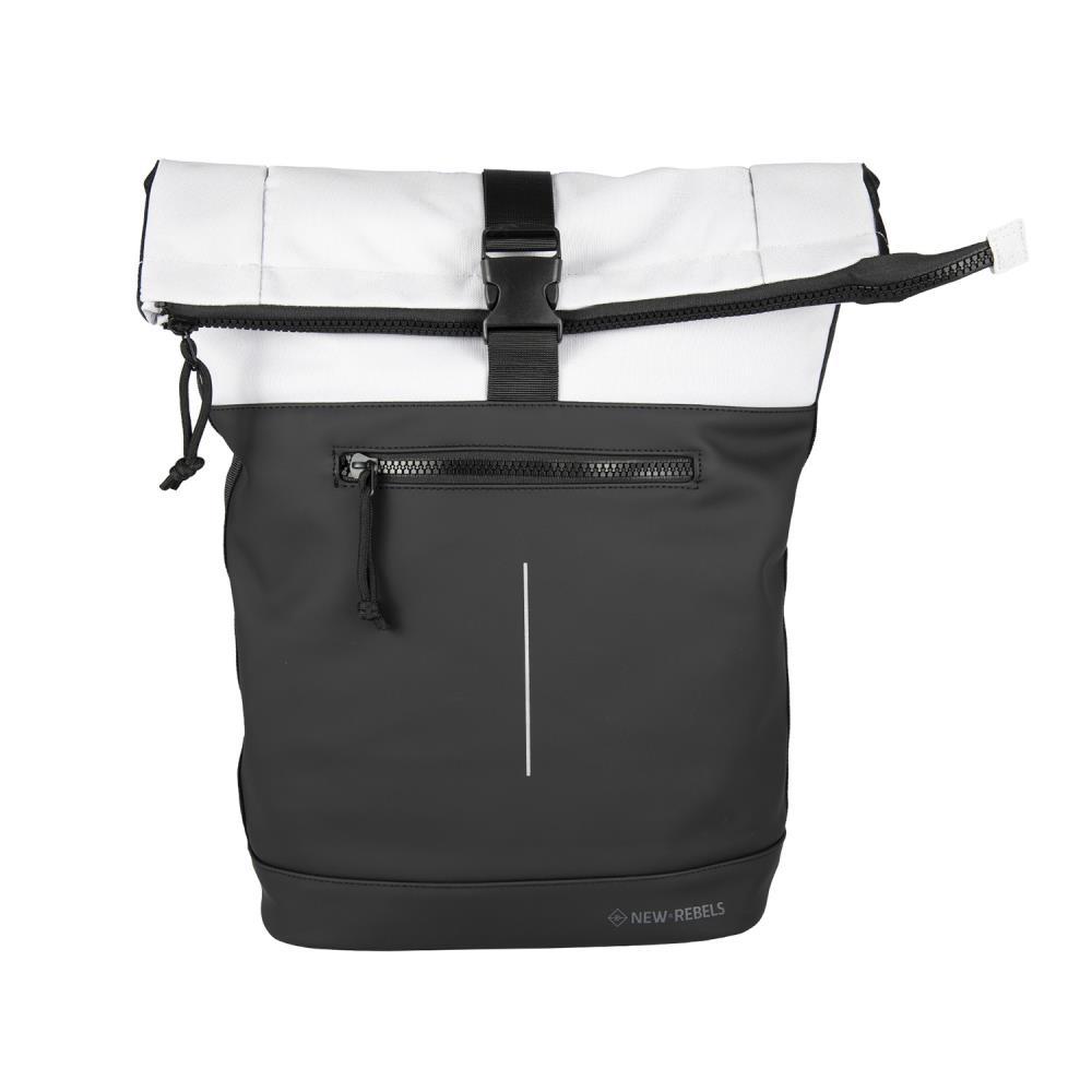 New Rebels Backham New York Black Grey Rolltop Rucksack